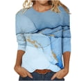 thumbnail image 1 of Birdeem Mode Femme Manches Courtes Col Rond Rétro Imprimé Haut Ample Blouse Manches Trois-Quarts, 1 of 1