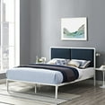 thumbnail image 6 of Modway Della King Fabric Panel Metal Bed in White and Azure, 6 of 6