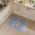 thumbnail image 2 of ODIKA 3'x5' Washable Throw Rug Stain Resistant, Low Profile, Non-Slip Striped Marine Coral Reef Seashell Border Starfish Motifs Nautical Flowing for Entryway, Kitchen, Mudroom, 2 of 7