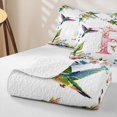 thumbnail image 4 of Castle Fairy Floral Letter P Hummingbird Bed Spread Queen for Women,Watercolor Print Queen Coverlet Set, 4 of 7