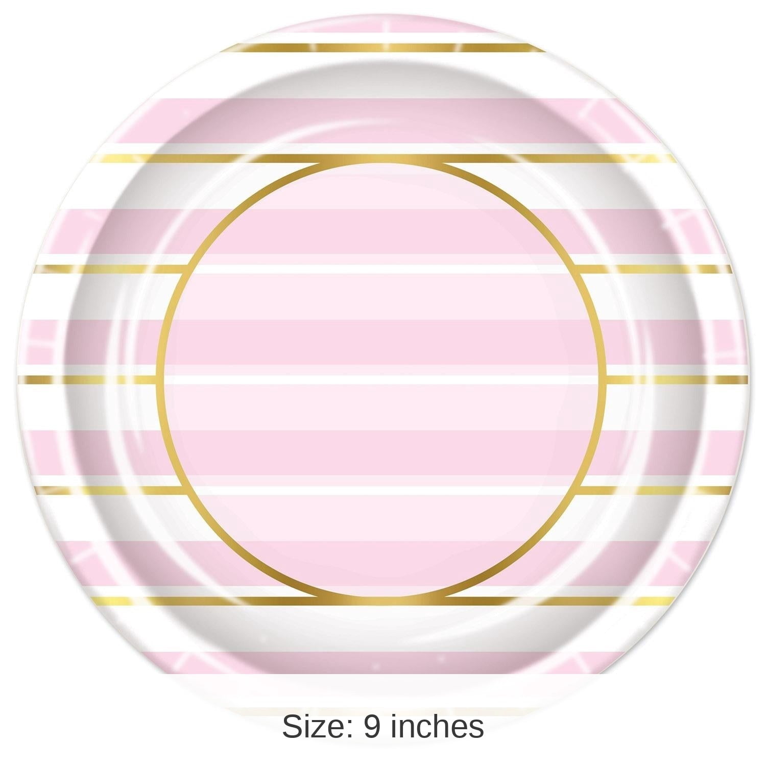 96 Pack Bulk Pink Striped Paper Plates 9 inch