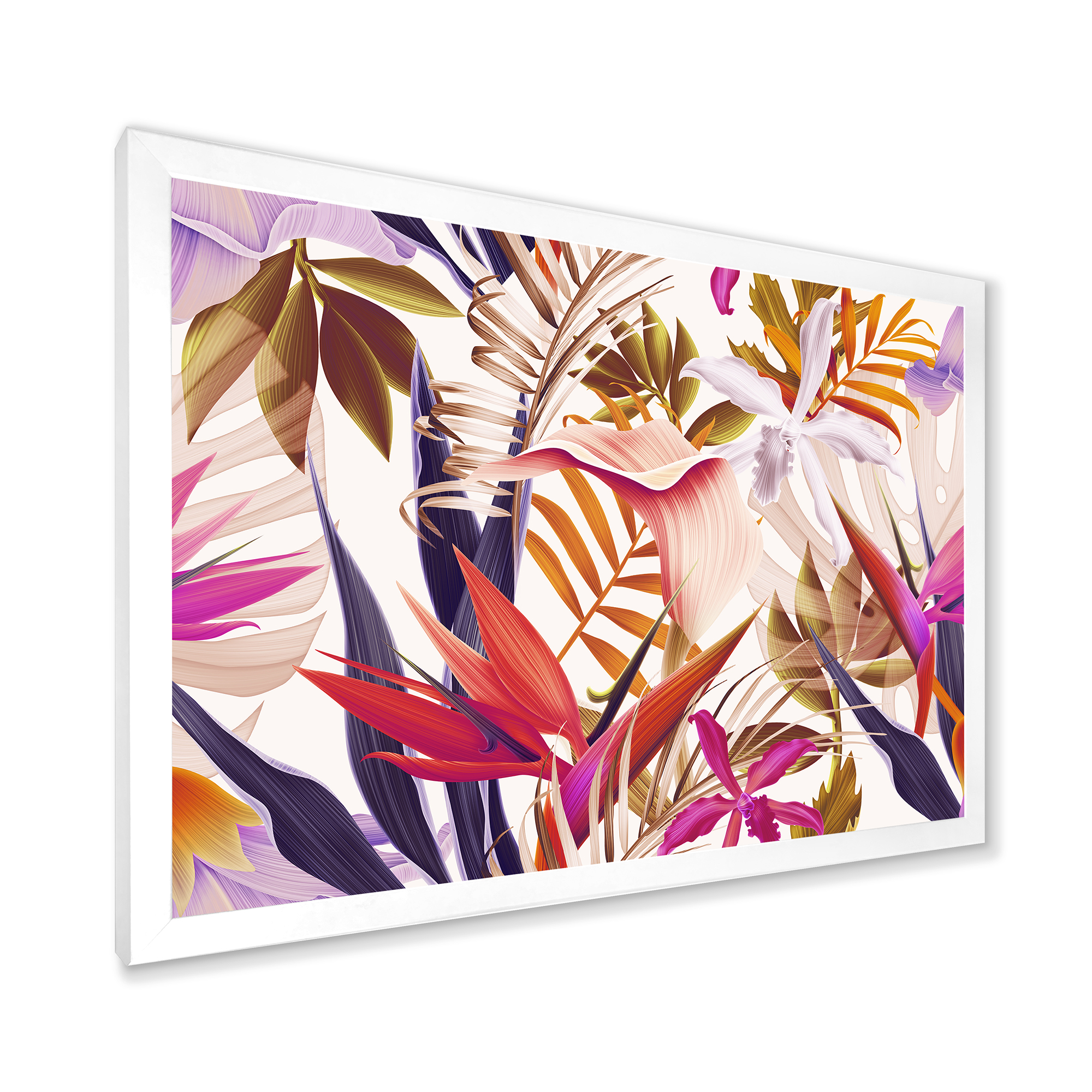 Designart 'VIntage Tropical Flowers III' Traditional Framed Art Print
