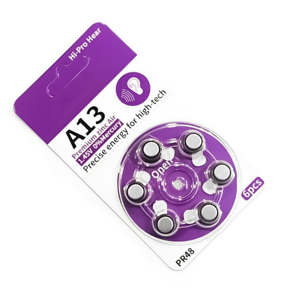 A13 Hearing Aids Batteries 6pcs A13 Zinc Air Batteries Provides Consistent Performances Battery And Easy Installation