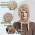 thumbnail image 7 of Choosemuc Hat, Women's Outdoors Windproof Scarf Hat, 3-in-1 Winter Balaclava for Women, Knitted Ski Scarf and Mask Set Khaki, 7 of 7