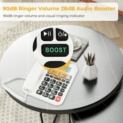 Expandable Corded/Cordless Phone System with Answering Machine, Big Button Senior Phone with Caller ID/Call Blocking & Handset/Amplified Speakerphones, Landline Business Telephones, Black