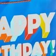 Hallmark 10" Large Horizontal Gift Bag with Handles ("Happy Birthday!") Blue Foil, Glitter