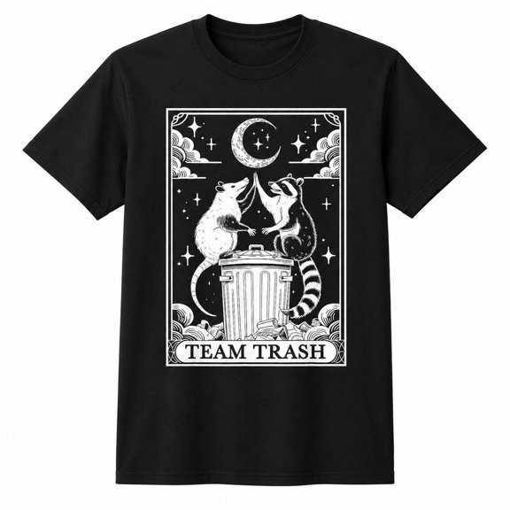 Raccoon and Opossum Moon Graphic T-Shirt, Unisex Classic Fit Tee