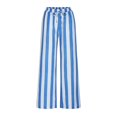 thumbnail image 4 of Penkiiy Women Striped Casual Lounge Pants Drawstring Wide Leg Low Rise Trousers with Pockets Loose Pajama Pants XL Blue, 4 of 7