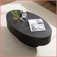 thumbnail image 3 of 43.7” Oval Black Coffee Table – Space-Saving MDF Pedestal for Living Room, Easy to Clean, 3 of 10