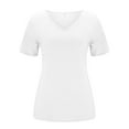 thumbnail image 3 of Womens T Shirts Summer Tops 2025 Solid Color Short Sleeve Scoop Neck Casual Soft Basic Tees Tshirts Shirts for Women, 3 of 6