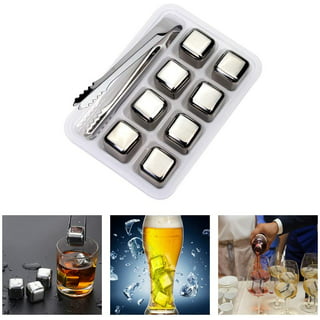 amousa Stainless Steel Ice Cubes Reusable Metal Chilling Stones