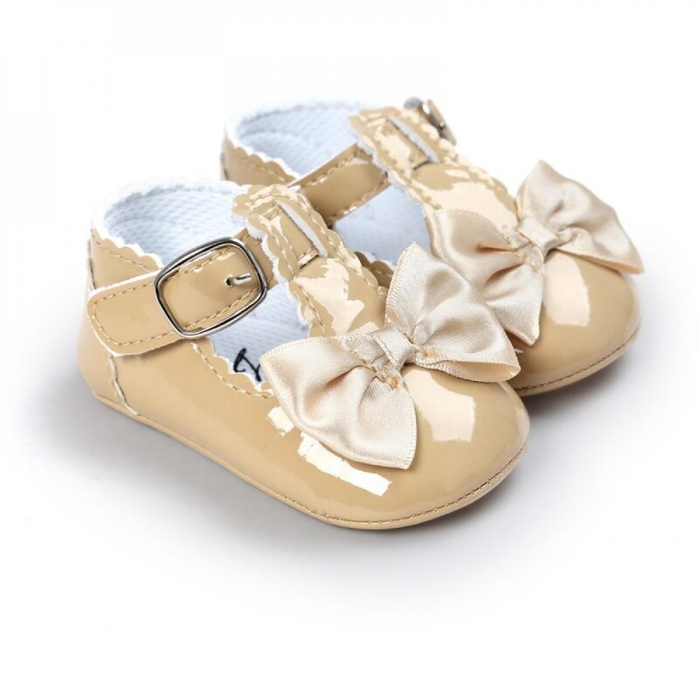 Female baby bow non-slip baby shoes soft soles Prewalker 0-18M bow casual