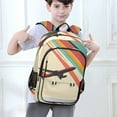 thumbnail image 6 of FORMRS Unisex School Backpack 17" Student Travel Bag with Laptop Compartment, Colorful Plane Stripes, 6 of 7