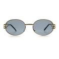 thumbnail image 4 of 90s Retro Luxury Bicycle Chain Metal Jewel Arm Oval Round Sunglasses Light Gold - Black, 4 of 8