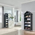 thumbnail image 6 of IFGET 75.9" Tall Arch Bathroom Cabinet with Adjustable Storage Shelves, Freestanding Wood Storage Cabinet for Bathroom, 6 of 6