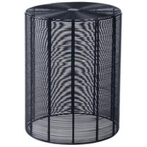 HomeRoots 488913 18.25 x 14.25 x 14.25 in. Black Round Wire End End Table