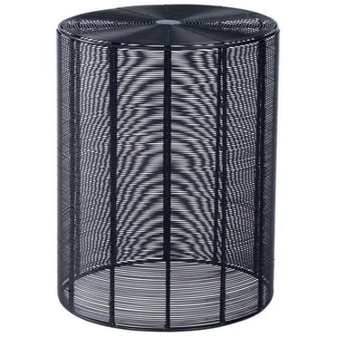 HomeRoots 488913 18.25 x 14.25 x 14.25 in. Black Round Wire End End Table