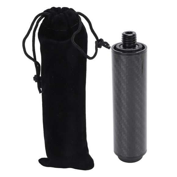 4-Inch Carbon Fiber Pool Cue Extension with Rubber End Cap, Fits Mezz Cues - Durable, Wear-Resistant Extender for Improved Balance & Control, Easy to Install, Ideal for Practice & Casual Games, Comes