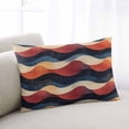 thumbnail image 2 of Red Blue Moire Throw Pillow Cover 20 x 26 Inch Decorative Pillow Cover Minimalist Contemporary Vintage Lumbar Pillowcase Seasonal Rectangle Cushion Case for Couch Sofa Bed Living Room, 2 of 7