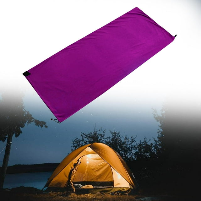 Forro para saco de dormir, sábana para dormir con cremallera, manta para mochilero, lavable, compacta para uso en interiores y exteriores, versátil, Púrpura