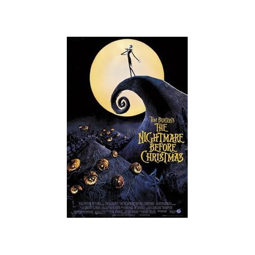 NIGHTMARE BEFORE CHRISTMAS WITH MOON POSTER VINYL WALL STICKER VARIOUS SIZES 