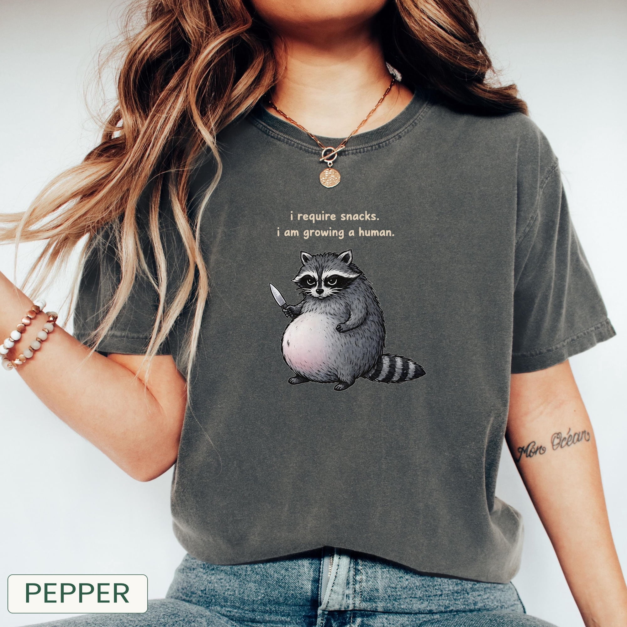 Funny Pregnancy Shirt For Wife, Raccoon Baby Reveal Tshirt, Gift For First Time Mom, Mothers Day Top, Pregnant Life Cute Gift
