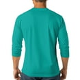 thumbnail image 4 of Resicozy 3/4 Sleeve Shirt Men Button Henley Fashion Baseball T-Shirts 2025 Fall Casual Sport Solid Color Athletic Tee Top Turquoise S, 4 of 8