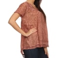 thumbnail image 4 of Sakkas Charolette Embroidery And Seqiun Accents Blouse - Chocolate - Plus Size, 4 of 6