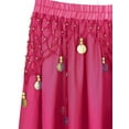 thumbnail image 5 of IEFIEL Womens Chiffon Belly Dance Skirt Shiny Sequins Beaded Skirt Carnival Party Indian Dance Performance Costume Hot Pink One Size, 5 of 7
