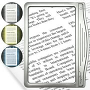 MagniPros 5X Large LED Page Magnifier for Reading & Anti-Glare Lens to Reduce Eye Strain-Perfect for Small Print, Aging Eyes, Low Vision & Seniors