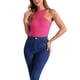 thumbnail image 4 of INSPIRAR CHIC Body sin mangas para mujer, top de cuello halter asimétrico XL color rosa intenso, 4 of 6