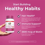 MaryRuths Biotin Gummies Goji Berry Flavor Vegan Hair Skin Nails Support 2,500mcg 60 Count