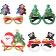 thumbnail image 1 of LINLIN Christmas Glasses, 4 Pieces Glitter Party Glasses Frames Christmas Funny Sunglasses Christmas Party Glasses for Christmas Parties Holiday, 1 of 5