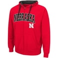 thumbnail image 2 of Men's Colosseum Scarlet Nebraska Huskers Big & Tall Full-Zip Hoodie, 2 of 3