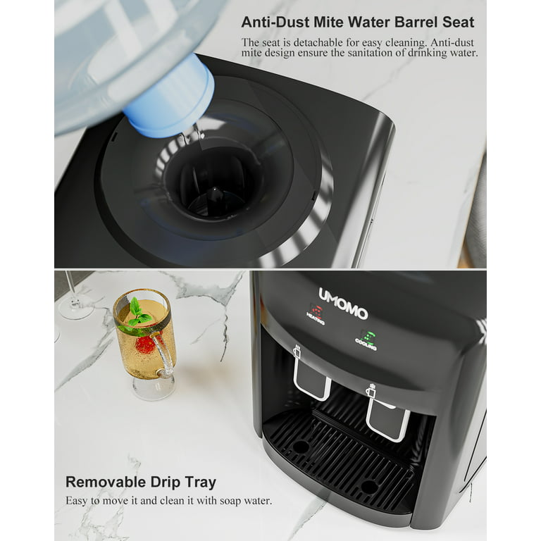 Primo Black Top-loading Cold and Hot Water Cooler in the Water