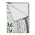 thumbnail image 2 of Queen Soft Flannel Fleece Blanket, Here Sits the Queen Words with Oval Monochromatic Vintage Leafy Motifs, Cozy Plush for Indoor and Outdoor Use, 50" x 60", Mint Green Charcoal Grey, by Ambesonne, 2 of 5