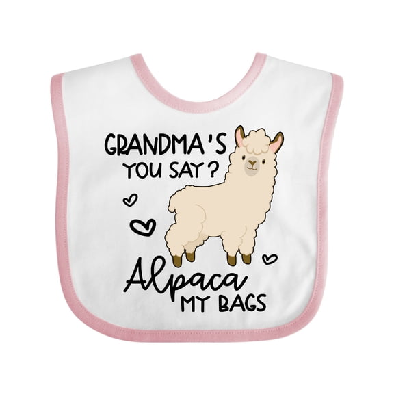 Inktastic Grandma's You Say Alpaca My Bags Boys or Girls Baby Bib