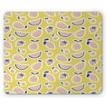 thumbnail image 1 of Fruits Mouse Pad, Fresh Summer Eats Watermelon Slice Strawberry Pear Cherry Graphic, Rectangle Non-Slip Rubber Mousepad, Mustard Peach and Blue Violet, by Ambesonne, 1 of 2