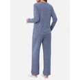 thumbnail image 4 of MOSHU Pajama Sets for Women Casual Two Piece Lounge Sets Soft Long Sleeve Tops and Long Pants Comfy Sleepwear fall Outfits, 4 of 11