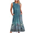 thumbnail image 1 of SDNall Womens Round Neck Sleeveless Printed Dress, 1 of 9