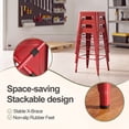 thumbnail image 6 of Vyrox 24 Inches Metal Bar Stools Set of 4, Stackable Backless Kitchen Island Stools with X-Brace Support, Indoor-Outdoor Use, Red, 6 of 7