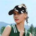 thumbnail image 6 of Easygdp Black and White Polka Dot Stretchy Visor - Unisex Visor Hat for Men and Women, UPF 50 Sun Protection Visor, Ultra-Light, 6 of 8