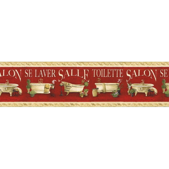 Bathroom Wallpaper Border KB79723N