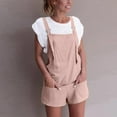 thumbnail image 6 of Viikei Womens Shorts Under $10 Women's Cotton Pocket Retractable Shoulder Strap Short Strap Jumpsuit, 6 of 6