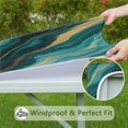 thumbnail image 6 of Teal Gold Marble Pattern Square Fitted Tablecloth with Elastic Edge,Square Table Cover,Washable Elastic Table Cover for Home Kitchen Party Decor 34"x34", 6 of 6