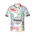 thumbnail image 1 of Vsdgher Stamp Set Collection Print Men's Hawaiian Shirts Button Down Tropical Holiday Beach Shirts Vacation Clothes -Small, 1 of 7