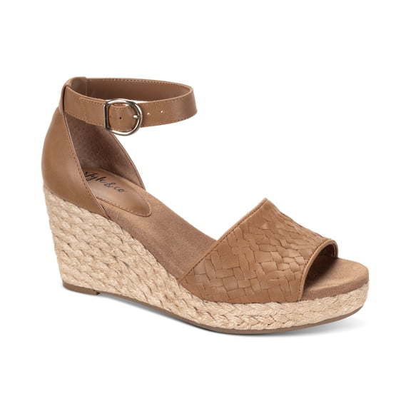 Style Co Seleeney Wedge Sandals Tan Woven 7.5M