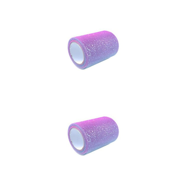 Billuyoard Rollo de tul Tela brillante Tules Red Artesanía Lentejuelas iris Rollos Suministros de boda Decoraciones para vestidos Fiesta de Rojo Púrpura Azul 2piezas
