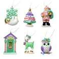 thumbnail image 1 of Colgante de resina navideña para árbol de Navidad, adornos colgantes de alce y Papá Noel, decoración de árbol de Navidad, regalo de vacaciones, 6 uds., 1 of 8