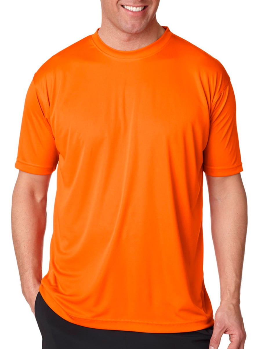 UltraClub Mens Interlock Performance Crewneck Sports Shirt, Bright ...